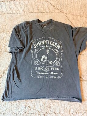 Johnny Cash Ring of Fire Black Short-Sleeve Graphic Tee